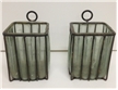 2 Old Vinatge Iron & Glass Wall Candle Holders Spanish Gothic Decor