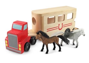 Melissa and Doug Horse Carrier Wooden Vehicles Play Set