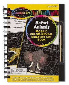 Scratch Art Mosaic Color-Reveal Book - Safari Animals