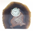 Natural Polished Agate Slab Clock w/ Cut Base 7.75" 5.6 lbs 