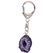 Purple Dyed Geode Half Key Chain