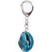 Teal Dyed Geode Half Key Chain