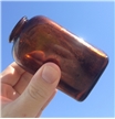Vintage Tobacco Snuff Glass Amber Square Jar 