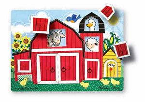 Melissa and Doug Farm Peek-A-Boo Peg Puzzle