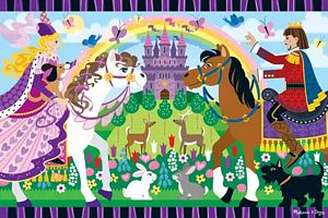 Melissa and Doug Fairy Tale Friendship Floor Puzzle, kids big floor puzzle, girls floor puzzle