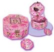 Octagon Ballerina Monkey Bunkie Musical Jewelry Box