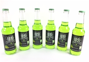 Case of 24 Dublin Texas Bottling Works 1891 Green Apple Soda Glass Bottles 12 oz - Real Pure Cane Sugar
