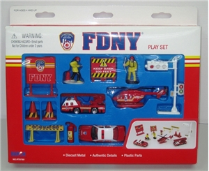 FDNY Vehicle Playset - 13 pieces