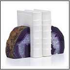 agate geode bookends polished