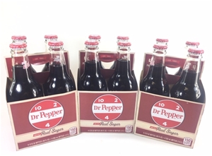 Fresh Dr Pepper Real Sugar Soda, 12 Ounce (12 Bottles) w/ Gift Carriers