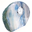 Blue Polished Agate Slab Clock w/ Cut Base 9" 8.7 lbs 