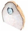 Natural Polished Agate Slab Clock w/ Cut Base 8.75" 6.65 lbs 