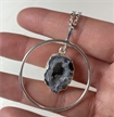 Silver Plated Ring w/ Geode Necklace 