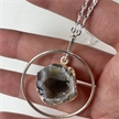 Silver Plated Ring w/ Geode Necklace 