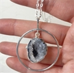 Silver Plated Ring w/ Geode Necklace 