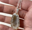 Half Geode Pendant Necklace 