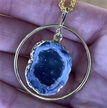 Gold Plated Ring w/ Geode Necklace 