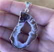 Plated Pendant Geode Slice Necklace 