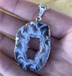 Plated Pendant Geode Slice Necklace 