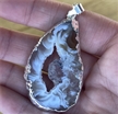 Plated Pendant Geode Slice Necklace 