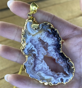 Geode slice deals pendant
