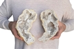 Large 8" Saw Cut Geode Halves | Moroccan Druzy Crystals Quartz Display w/ Stands