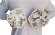 Large 8" Saw Cut Geode Halves | Moroccan Druzy Crystals Quartz Display w/ Stands