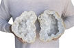 Large 8" Saw Cut Geode Halves | Moroccan Druzy Crystals Quartz Display w/ Stands