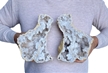 Large 8.5" Saw Cut Geode Halves | Moroccan Druzy Crystals Quartz Display w/ Stands