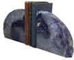Set of 2 Polished Agate Geodes Bookends | Purple 5"