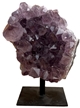 Purple Druzy Cluster Amethyst on Metal Stand 6.5" 2.85 lbs  