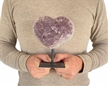 Large Heart Purple Druzy Amethyst on Metal Stand 5.75" 3.4 lbs