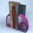 Set of 2 Polished Agate Geodes Bookends | Pink 4.5"