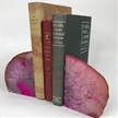 Set of 2 Polished Agate Geodes Bookends | Pink 4.5"