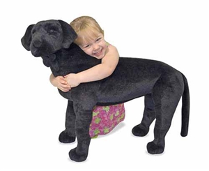 large stuffed black lab