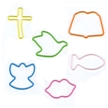 Memory Shape Rubber Bands Love Assortment, Popular kids shapped rubber bands, Bible, Lips, Angel