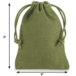 Moss Green Burlap Bag with Drawstring - 4 x 6"