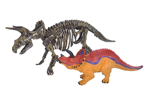 Triceratops Figurine with Skeleton Replica
