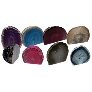 Agate End Cut with Base - Small - Assorted Colors
