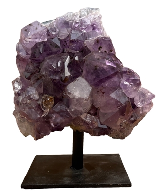Purple Druzy Cluster Amethyst on Metal Stand 5.75&quot; 2.30 lbs  