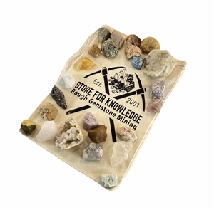 Large Natural Rough Gemstone Mining Bag - 23 Specimens | Rocks and Minerals