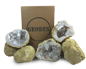 Break Crack Open Moroccan Quartz Crystal Geodes Boxed Gift Pack (10 Geodes)