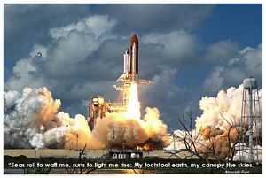Shuttle Blastoff Poster Laminated