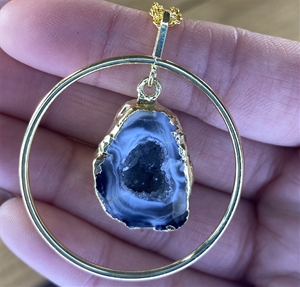 Gold Plated Ring w/ Geode Necklace 