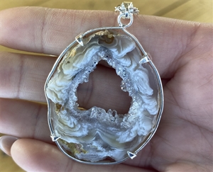 Geode Slice Pendant w/ Prongs