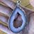 Large Silver Plated Pendant Geode Slice Necklace 