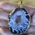 Large Gold Plated Pendant Geode Slice Necklace 