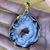 Large Gold Plated Pendant Geode Slice Necklace 